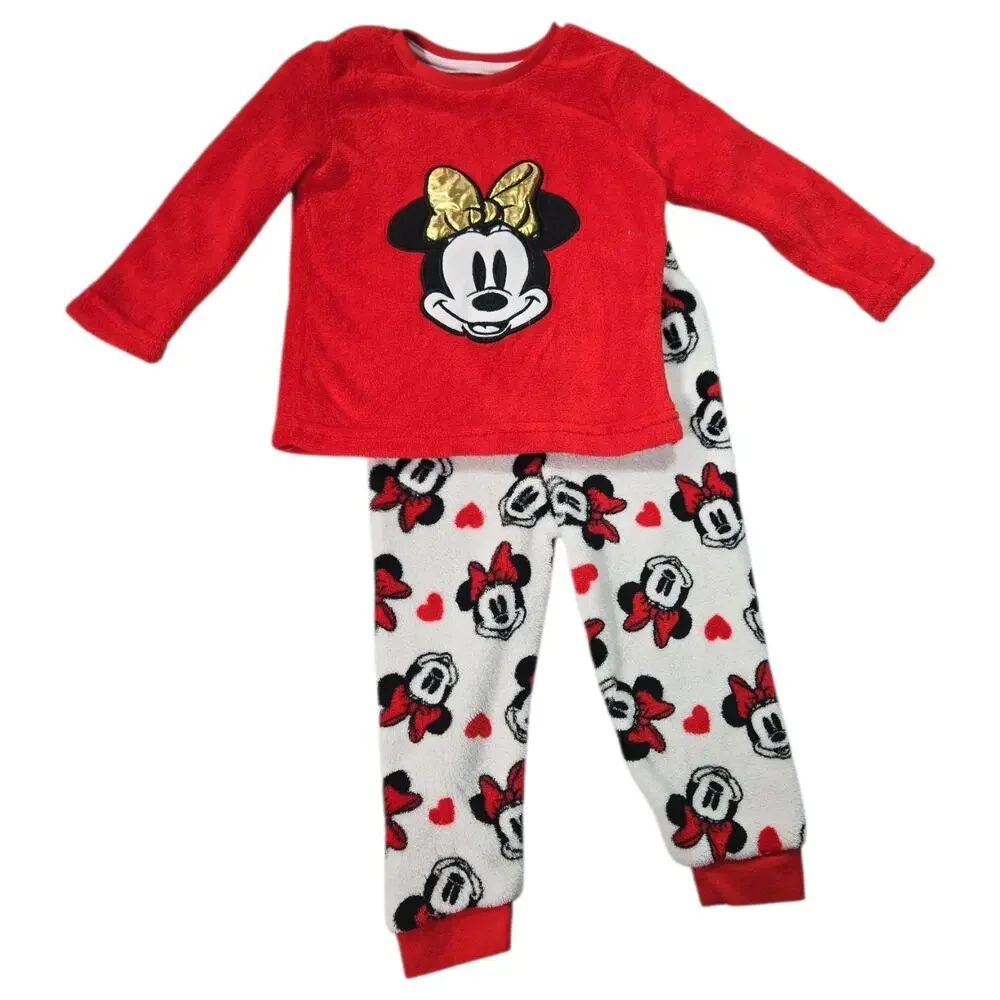 Disney Minnie Mouse Carters Christmas Pajamas Girls Toddler 18-24M Holiday Lot